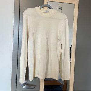 made in italy virgin wool cream mockneck sweater